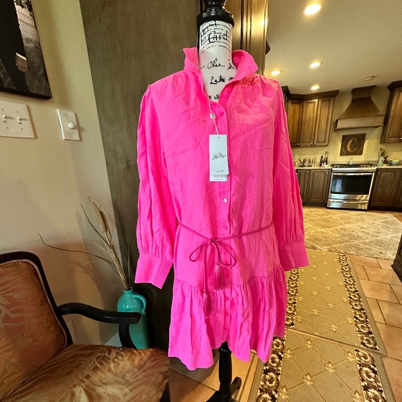 💥Lilly Pulitzer - DRENA Linen Dress NWT- Passion Fruit Pink - Lined - NWT!!!💥 - Picture 14 of 14